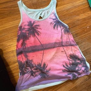 Open Backed Tropical Sunset Tank
